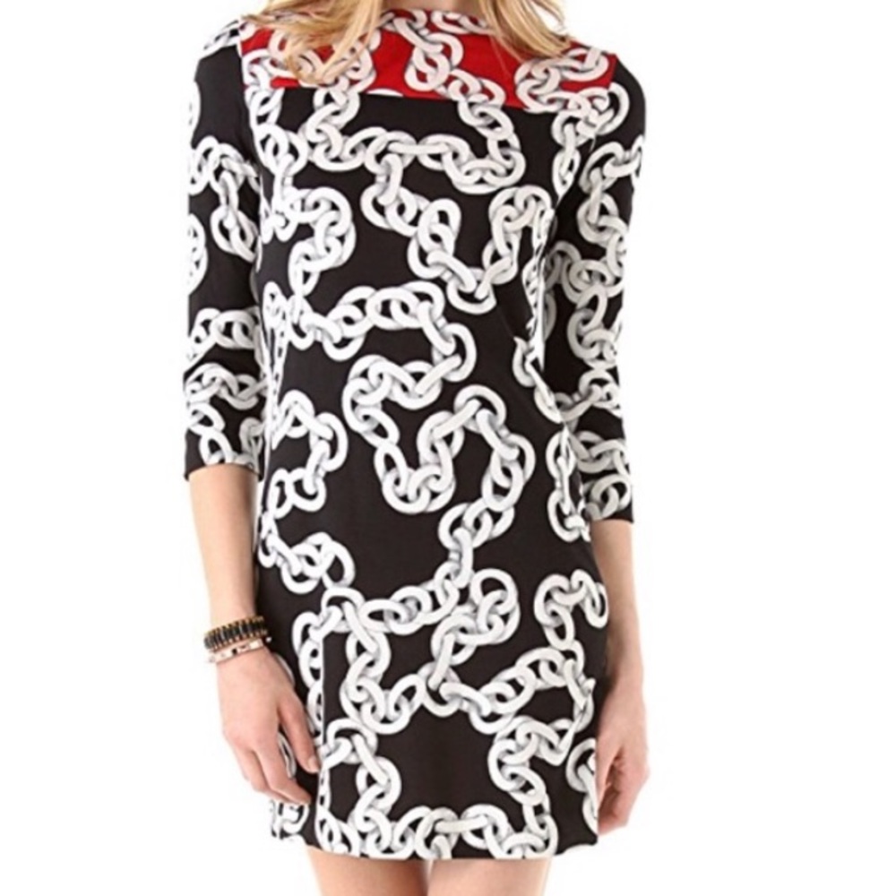 Classic DVF Chain Link Colorblock Dress